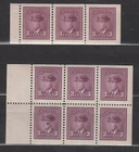1942-3 #252b & #252c 3¢  KING GEORGE VI 2 WAR ISSUE BOOKLET PANES  F-VFNH