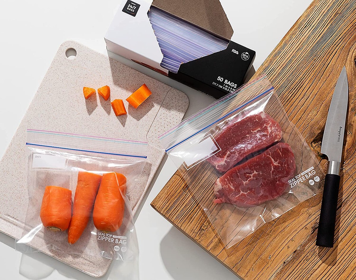 Food Storage Zip-lock Bags, Thick Double Zipper Seal, Food Grade