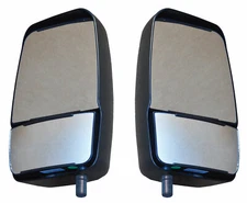 Deluxe Mirror Heads with Manual Flat / Convex Glass - Black - Pair Velvac