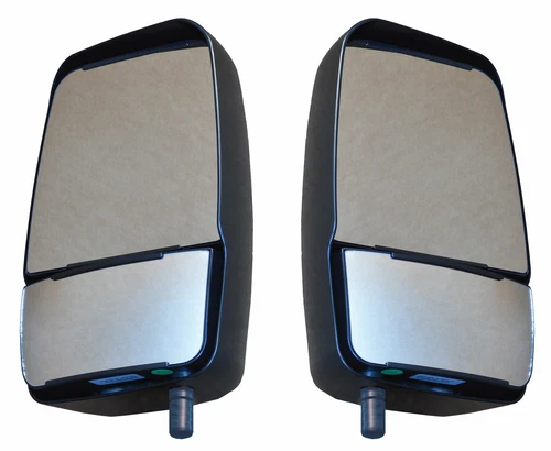Deluxe Mirror Heads with Manual Flat / Convex Glass - Black - Pair Velvac