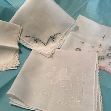 Vintage Ladies Handkerchiefs Lot Of 4 Lovely Designs