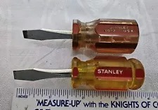 FREE SHIP Vintage STANLEY Stubby Screwdriver Lot Handyman Flat Slot 3012 & Other