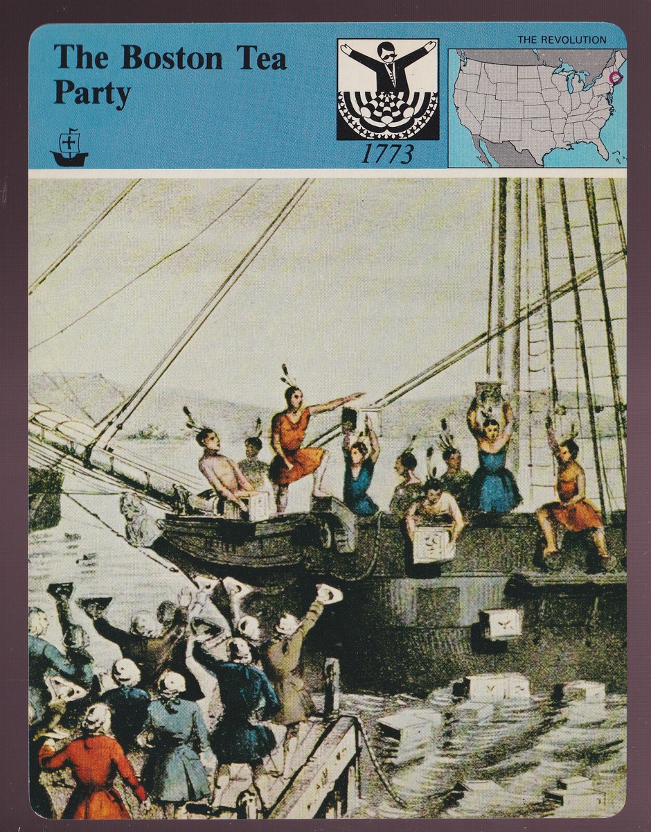 THE BOSTON TEA PARTY 1773 Harbor Revolution Art 1979 STORY OF AMERICA CARD  02-17 | eBay