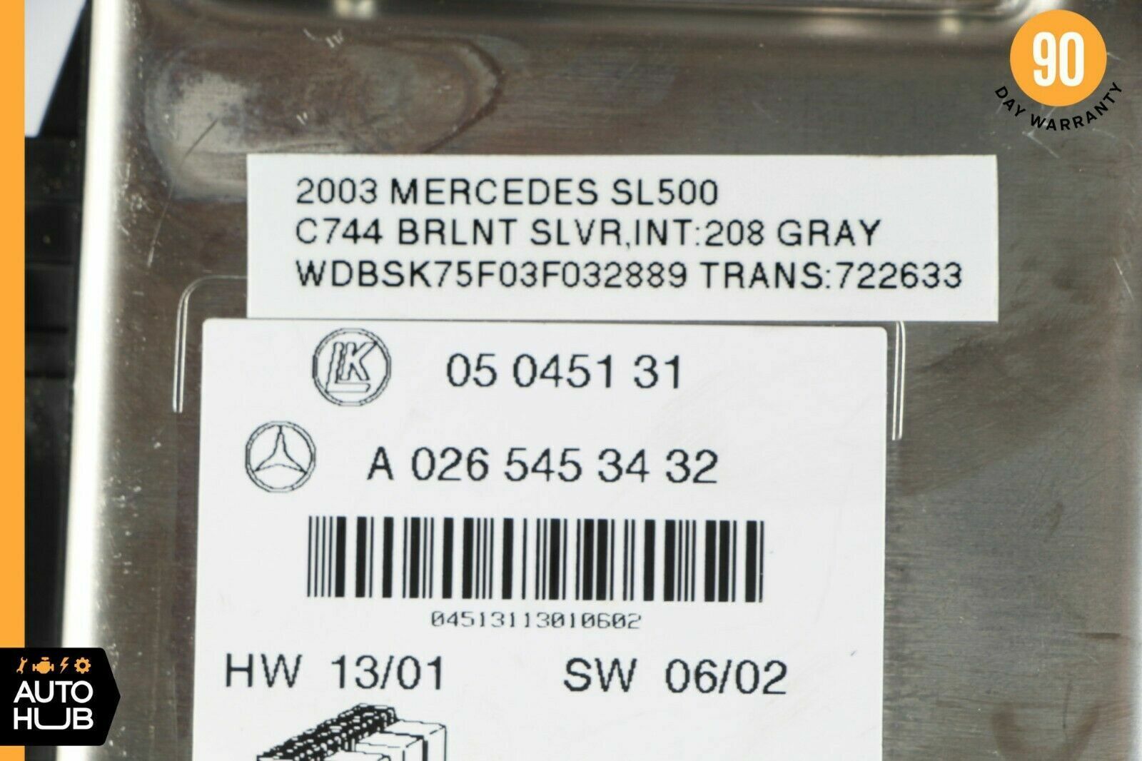 03-12 Mercedes R230 SL500 SL550 SL55 AMG Rear SAM Fuse Box Relay Module OEM