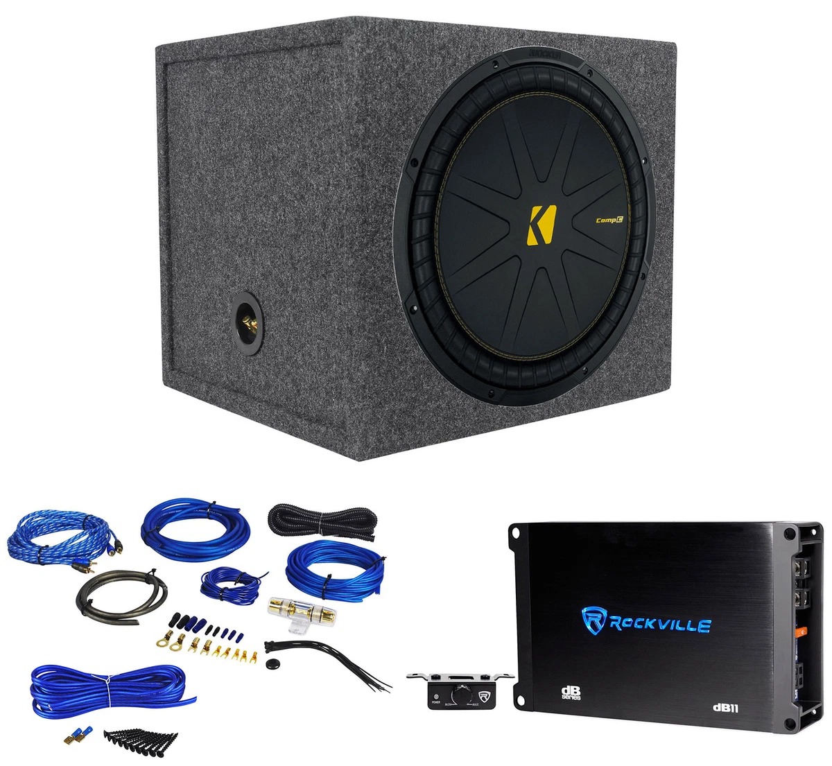 KICKER Dual 15in. Speaker Enclosed Powered Car Subwoofers for sale