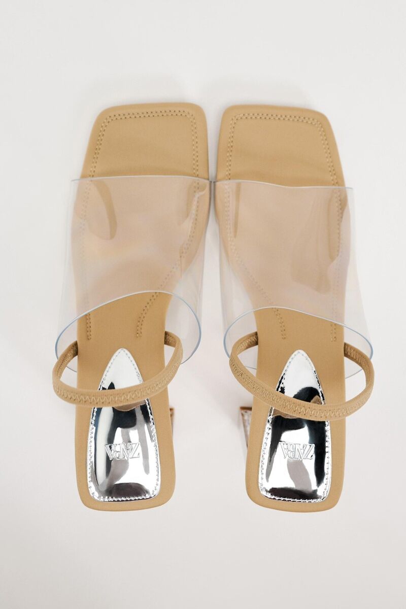 ZARA NEW WOMAN VINYL HIGH-HEEL SANDALS SHOES CLEAR SZ 7.5 ZARA NEW WOMAN VINYL HIGH-HEEL SANDALS SHOES CLEAR SZ 7.5