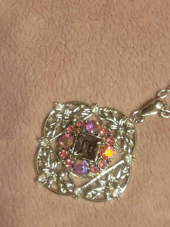 Ginger Snap On Fashion Necklace, Silver 22", Pink Stone Snap - Изображение 4 из 4