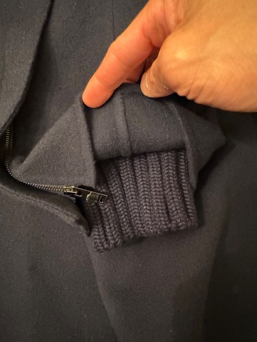 New $3550 Men VALENTINO Garavani Wool Cashmere Front Zipper Navy Coat Size 40 US - Picture 7 of 13