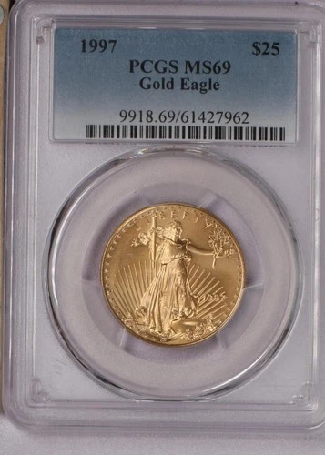 1997 Gold Eagle 1/2 oz. $25 PCGS MS69. Scarcer date.