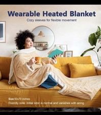 Wearble Electric/Heated Blanket-70 x 50-Beige-6 Heat Settings