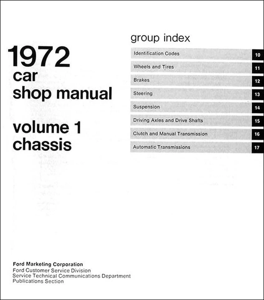 Ford Car Lincoln Mercury 1972 conjunto manual de taller PDF en USB servicio de reparación Foto 2 de 4