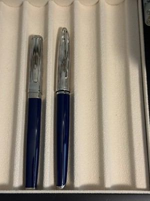 Set of 2 Waterman L Essence du Bleu Fountain Pen 18K Gold Brand