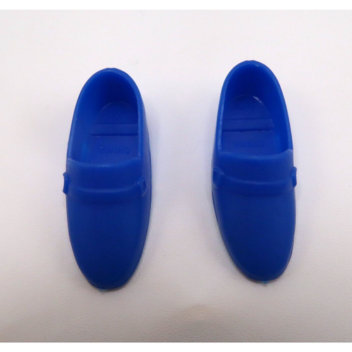 Mattel Barbie Ken Doll Blue Plastic Loafers Pair Slip Ons Vintage - Picture 2 of 5