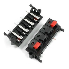 2 Pcs 4 Way Spring Clip Audio Speaker Terminals Red Black 64 x 25mm