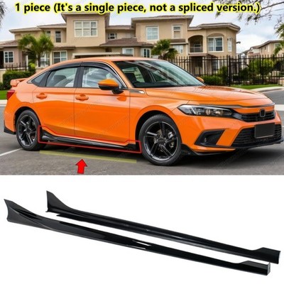 For 2022-26 Honda Civic Sedan Hatchback Gloss Black RS Type Side Skirt Extension