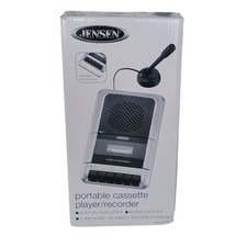 Jensen MCR-100 Portable Cassette Player Recorder with External Mic AC Adapter