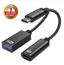 USB C to USB OTG Adapter, 2 in 1 USB C Splitter with PD 60W Charging Port and U