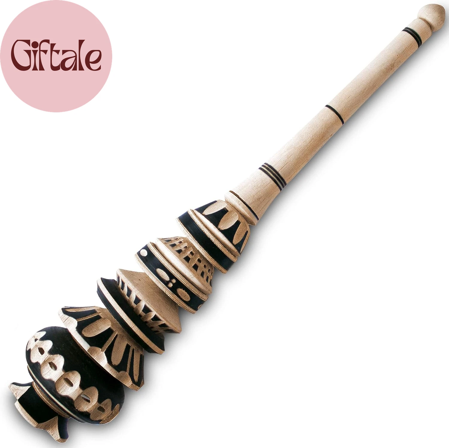 Authentic Artisanal Molinillo Hot Chocolate Frother (Large) - Handmade Wooden Wh