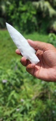 Game of Thrones Dagger | White Jade Glass Arrowhead 5.5 6'' | Handmade Crystal