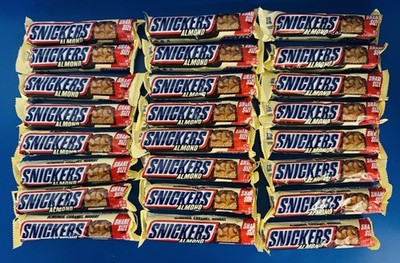(24) Snickers Almond Bars, Caramel Nougat, Share Size 3.23oz. BB: 07/2026