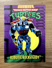 Robotic Rocksteady TMNT Playmates Action Figure Collector Card  1993  RARE