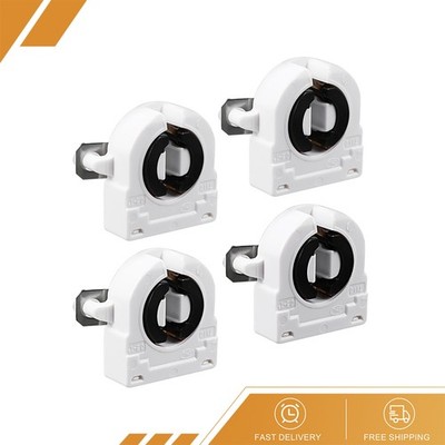 4 Pack 2A T8 Socket G13 Base Fluorescent Lamp Holder Light Accessory White