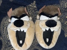 Vintage 2001 Looney Tunes Taz Tasmanian Devil 3D Plush Slippers Size 11/12 11 12
