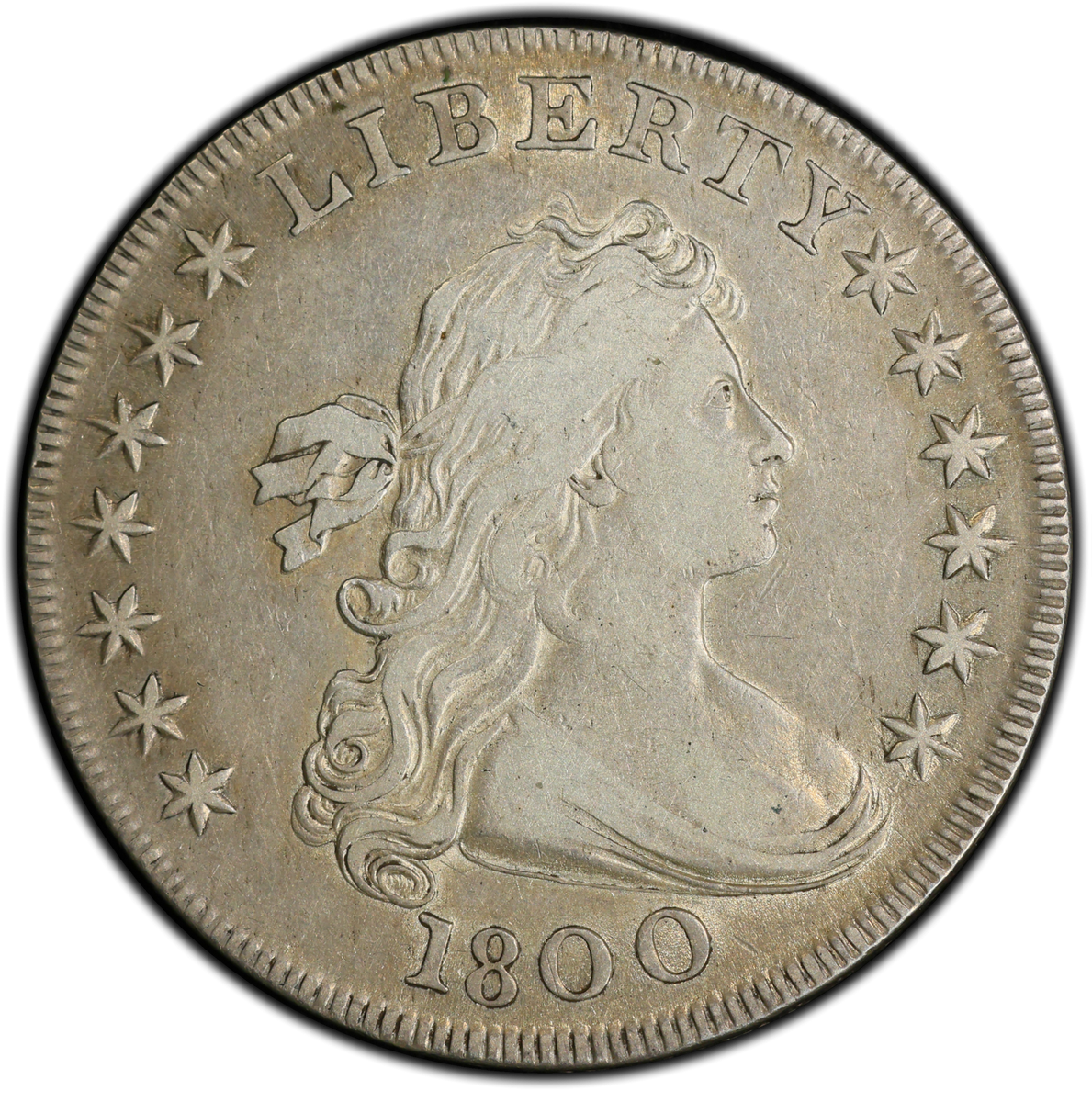 1800 Draped Bust Silver Dollar. BB-190, B-10. Rarity-3. Very Wide
