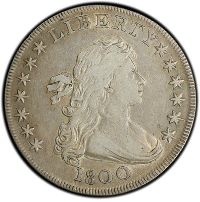 1800 Draped Bust Silver Dollar. BB-190, B-10. Rarity-3. Very Wide