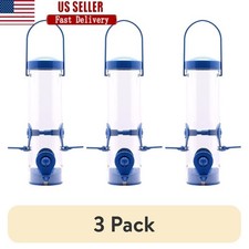 2in1 Tube Bird Feeder W/ 4 Ports Wild Bird Seed Nyjer Mixed Seed Outdoor New