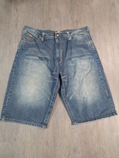 212 NYC Denim Shorts Mens Baggy Y2K Jorts Blue Faded Look Men's Size 40