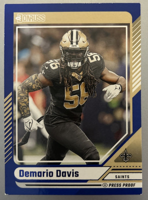 2024 Panini Donruss Blue Press Proof New Orleans Saints #298 Demario Davis
