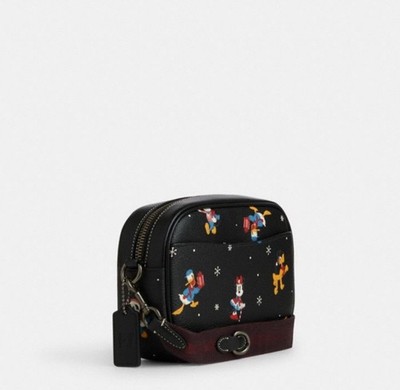 NWT Coach Mini Jamie Camera Nagin Canvas Leather With Disney Print