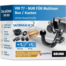 ANHÄNGERKUPPLUNG für VW T7 Multivan 21-23 abnehmbar BRINK +13pol E-Satz SPEZ