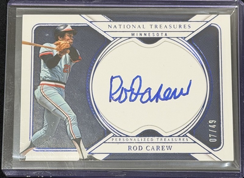 Rod Carew Auto /99 National Treasures Personalized Treasures HOF 🔥