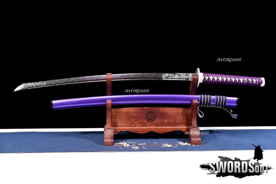 Gorgeous Purple Sword Japanese Samurai Katana T10 Steel Blade With Nice Pattern - Image 3 of 4