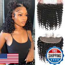 Deep Wave HD Frontal 13x4 Transparent Lace Closure 100 Virgin Human Hair Natura
