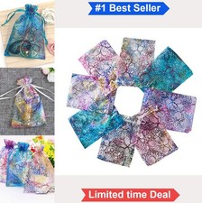 100 Pcs Organza Gift Bags 4x6 Inch Mixed Color Drawstring Wedding Party Favors