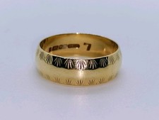 9ct Gold Vintage Wedding Band Ring Fully Hallmarked Size L
