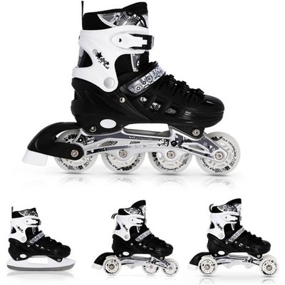Inlineskates 4-IN-1 Größe L (39-42) Inliner Schlittschuhe wechselbare Kufen