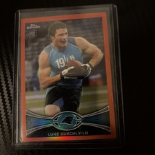 LUKE KUECHLY 2012 Topps Chrome ORANGE REFRACTOR Rookie Card RC #45. rookie card picture