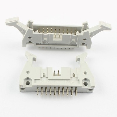 5Pcs 2.54mm Pitch 2x10 Pin 20 Pin Male Straight Ejector Header Connector Latch #