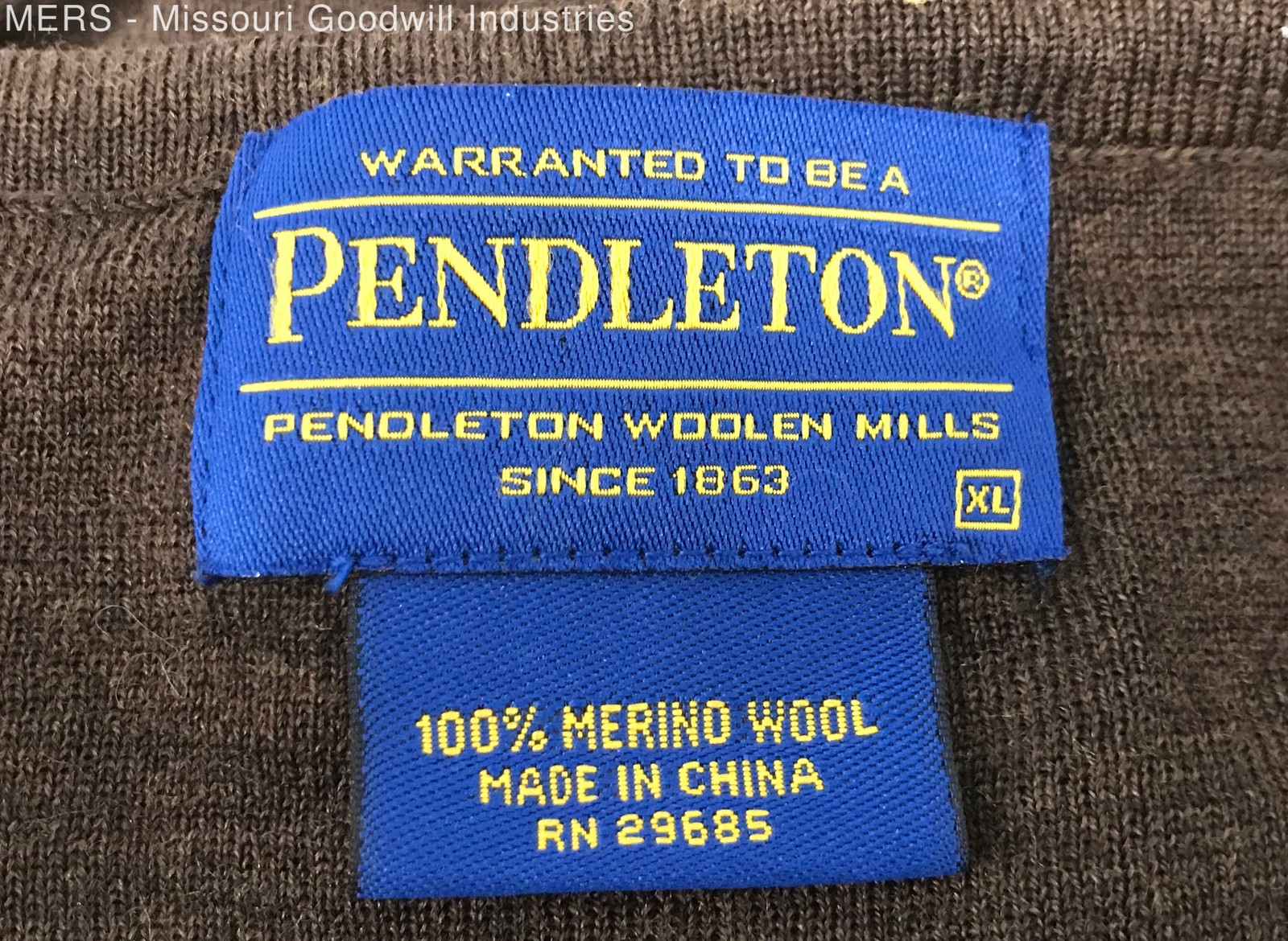 Pendleton Mens Brown Solid 100 Percent Merino Woo… - image 3