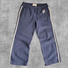 Y2K Abercrombie Fitch Baggy Sweatpants Striped Navy Fade Skater Mens S Vintage