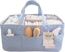 Lily Miles Baby Diaper Caddy Organizer, Quilted Nursery Storage Organizer for Ne