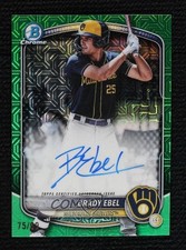 2025 Bowman Draft Green Mojo Refractor 75/99 Brady Ebel #BMA-BE Auto 1az7