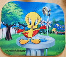 Warner Bros 8" X 9" Mouse pad featuring Tweety Bird taking a shower