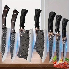 7PCS Professional Chef Knife Set Stainless Steel for Meat Vegetable Fish