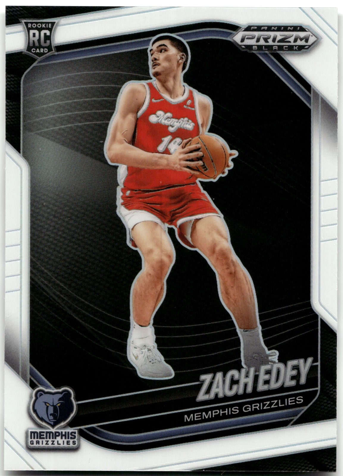 2024-25 Panini Prizm Black #64 Zach Edey White #042/175