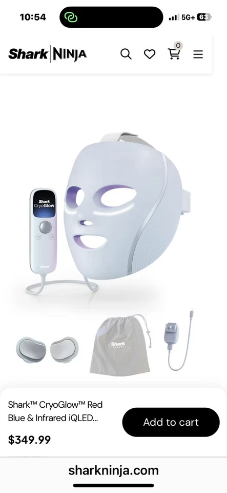 Shark CryoGlow Red Blue & Infrared iQLED Facial Mask & Under Eye Cooling Model - Image 2 of 4